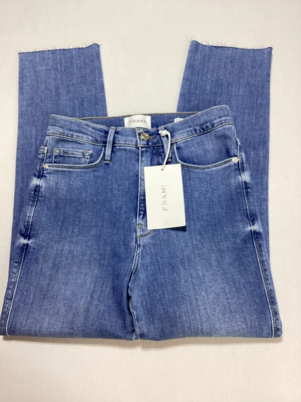 Frame Le Sylvia Crop Jeans High Rise Raw Hem - Picture 3 of 15